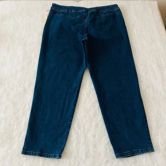 NWT Allison Daley Womens Denim Blue Medium Wash Slim Straight Jeans Size 18S - Picture 2 of 10
